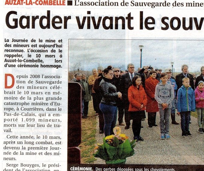 Très bel article de notre journée souvenir du 10 mars 2019 devenue officiellement la journée du mineur
