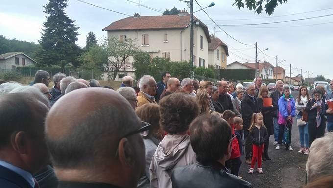 Lundi 10 juin 2019 inauguration de la fresque en hommage à nos gueules noires à Frugères les mines .l'ensemble du bureau de l'association de Sauvegarde des Chevalements Les Graves Bayard étaient présent venus avec un certain nombres d'adhérents.